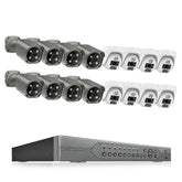 Techage 16CH Bullet Mix Dome 5MP Poe Camera System 48V